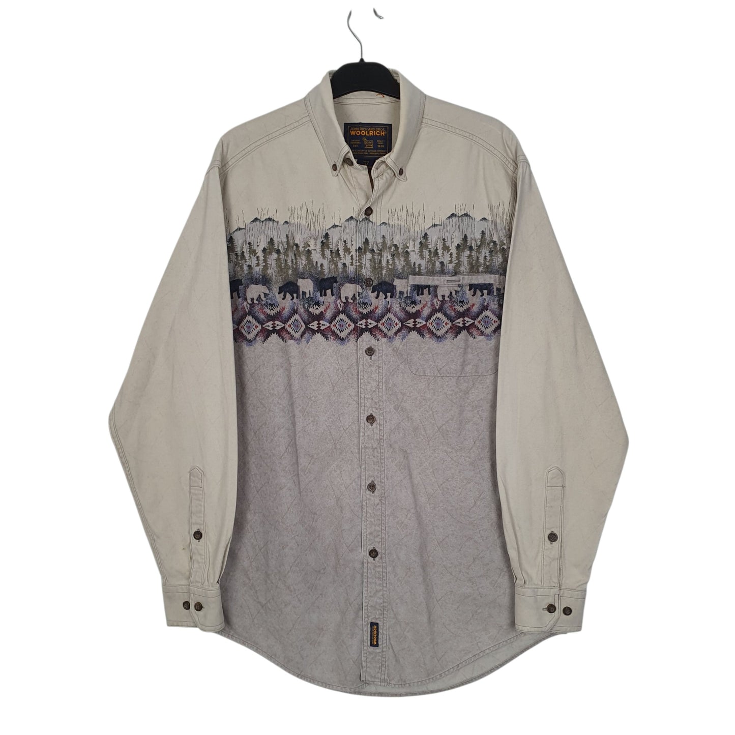 Mens Grey Woolrich  Long Sleeve Shirt
