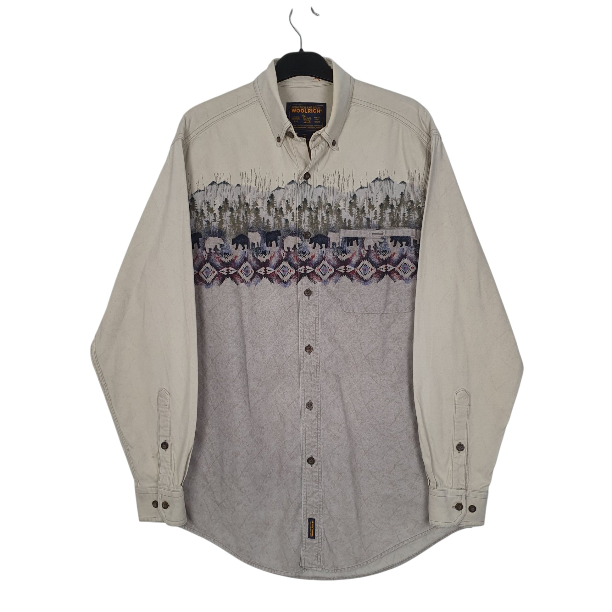 Mens Grey Woolrich  Long Sleeve Shirt