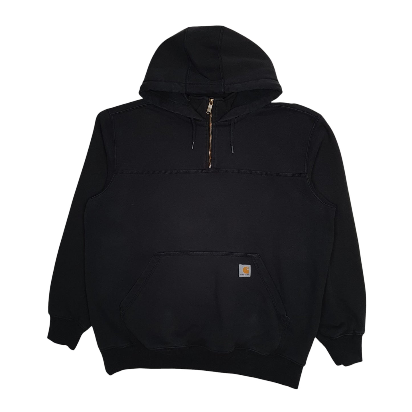 Mens Black Carhartt Quarter Zip Hoodie Jumper