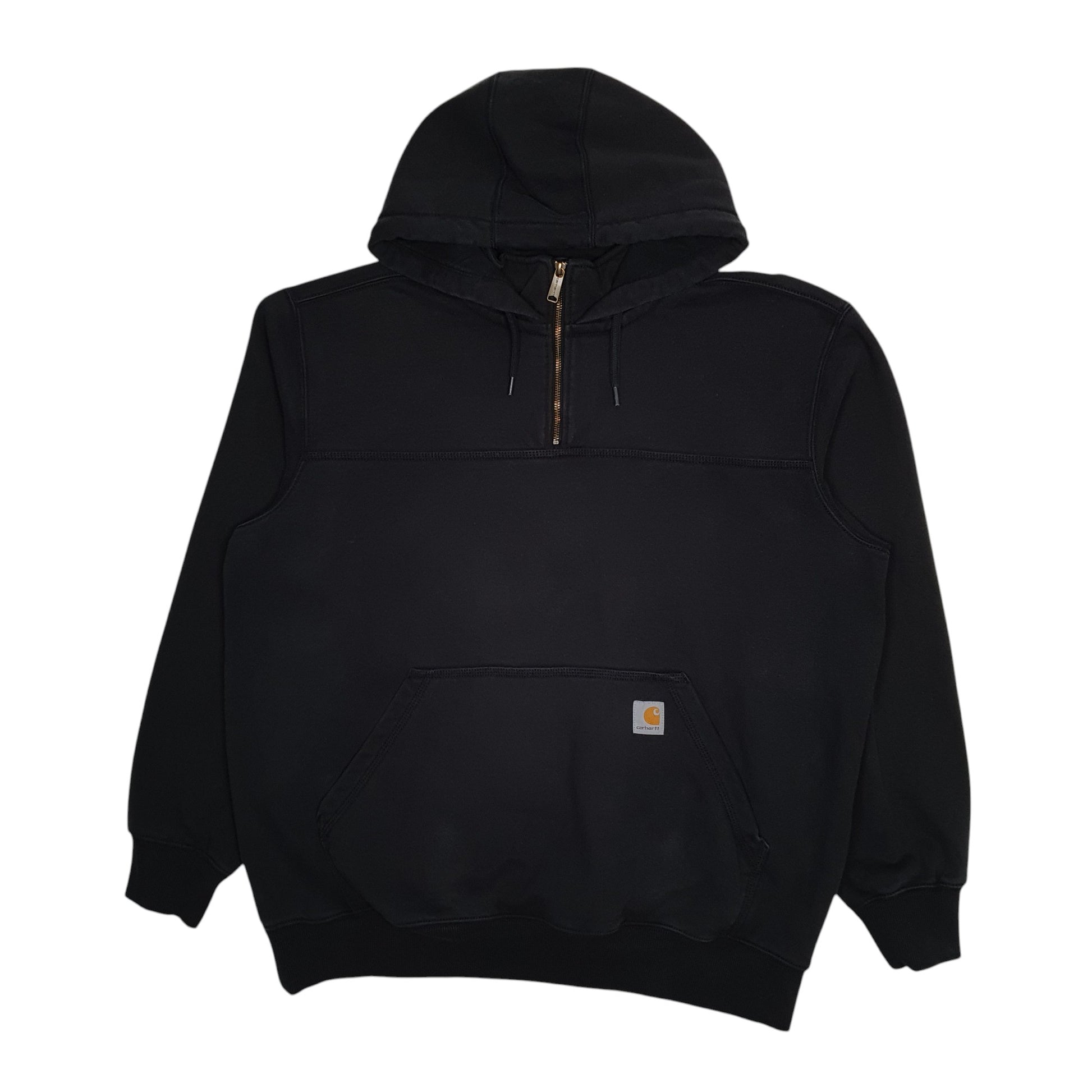 Mens Black Carhartt Quarter Zip Hoodie Jumper