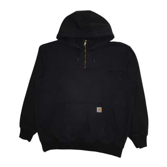 Mens Black Carhartt Quarter Zip Hoodie Jumper