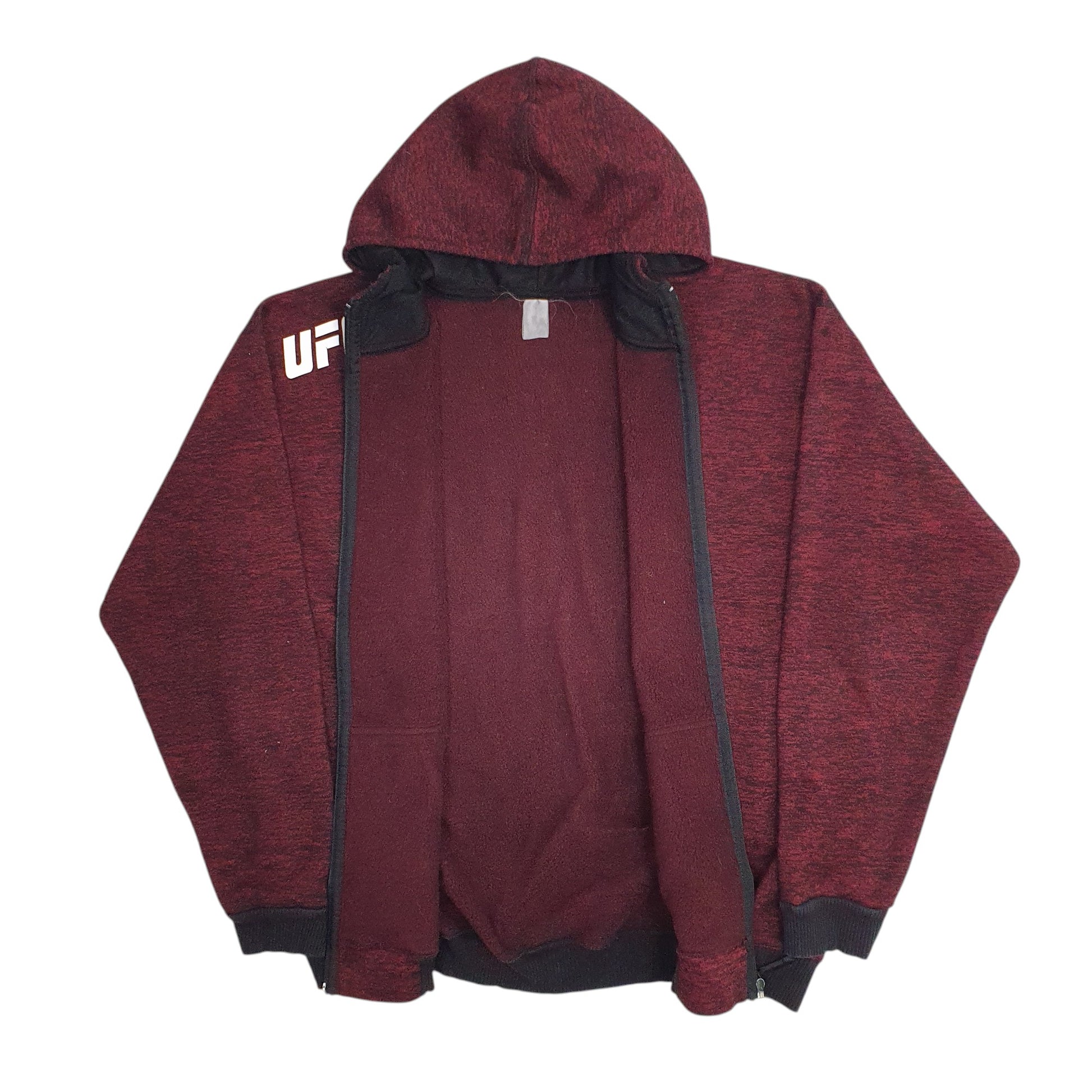 Mens Burgundy Reebok UFC Fighting Full Zip Jumper