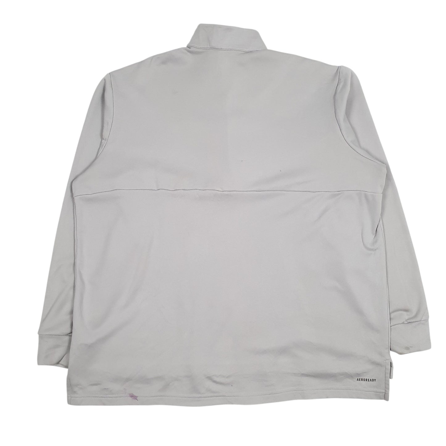 Mens Grey Adidas AeroReady Quarter Zip Jumper