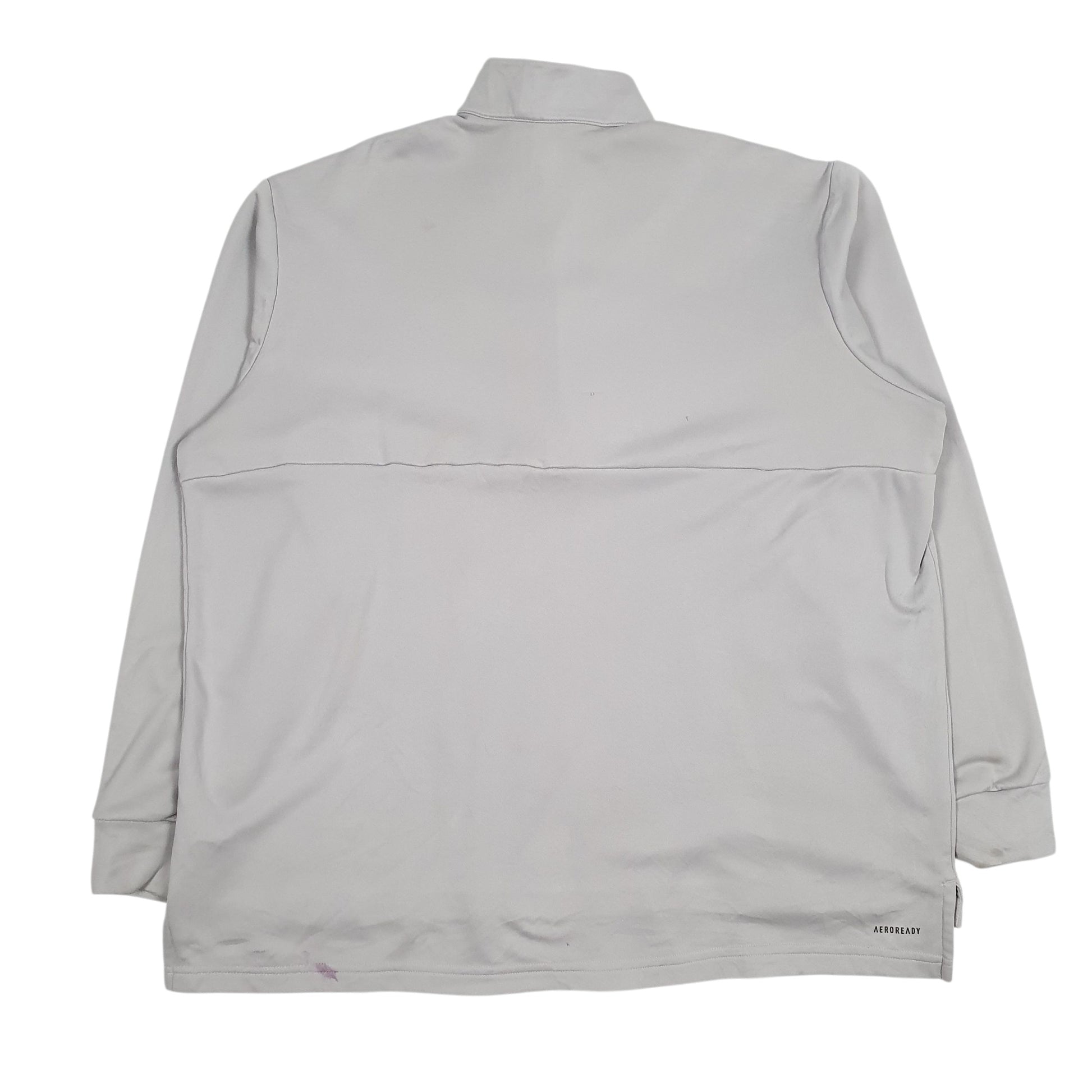 Mens Grey Adidas AeroReady Quarter Zip Jumper