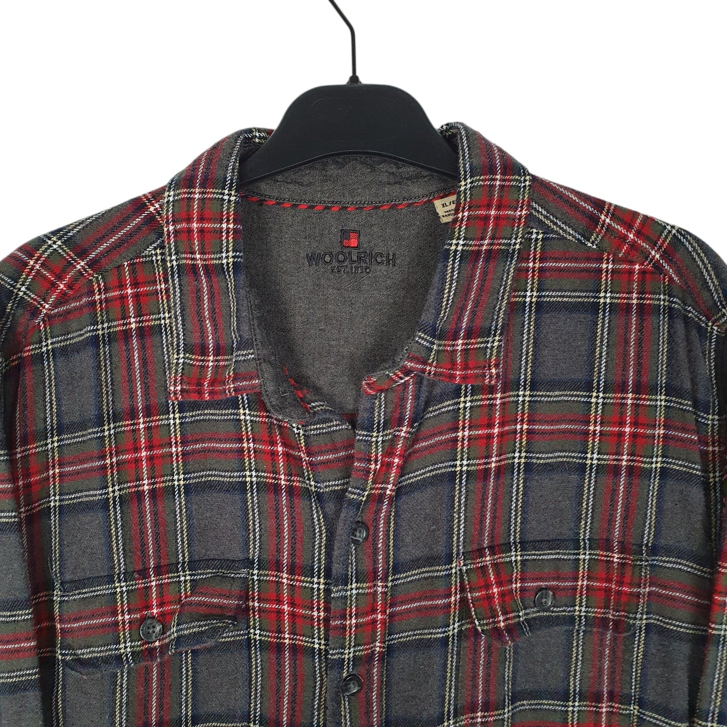 Mens Grey Woolrich Thick Flannel  Shirt