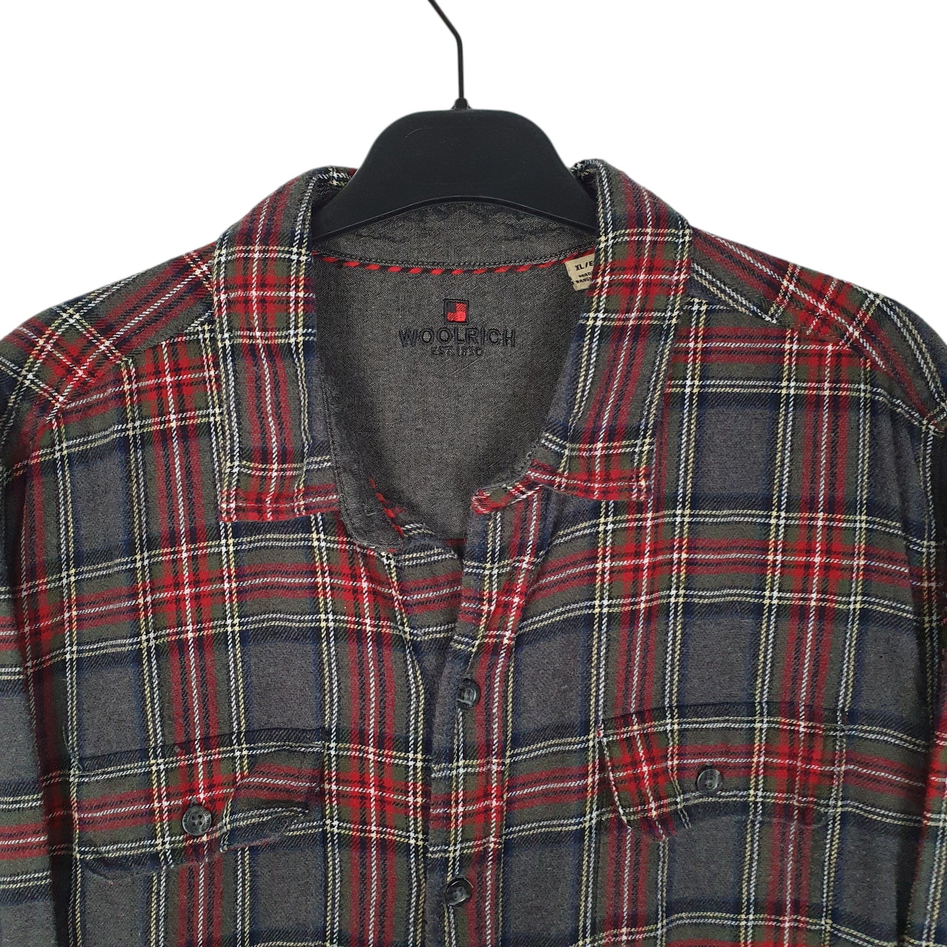 Mens Grey Woolrich Thick Flannel  Shirt