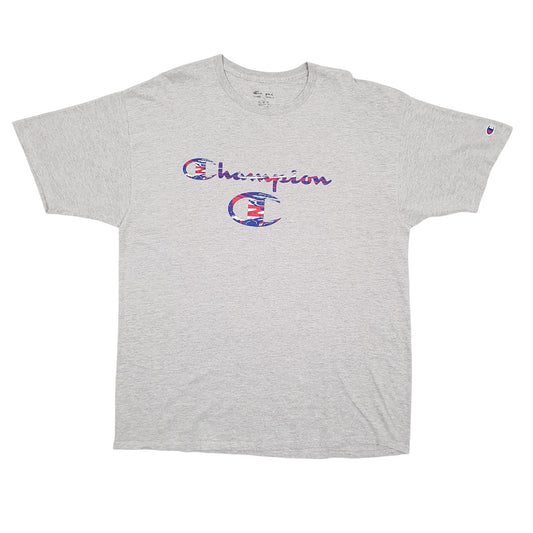 Mens Grey Champion Spellout Short Sleeve T Shirt