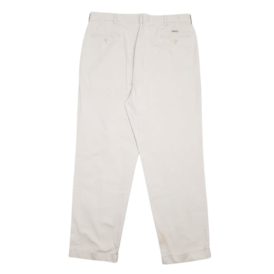 Mens Cream Polo Ralph Lauren Double Pleated Hammond Pant Vintage 90s  Trousers
