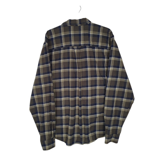 Mens Green Woolrich Thick Flannel Plaid  Shirt