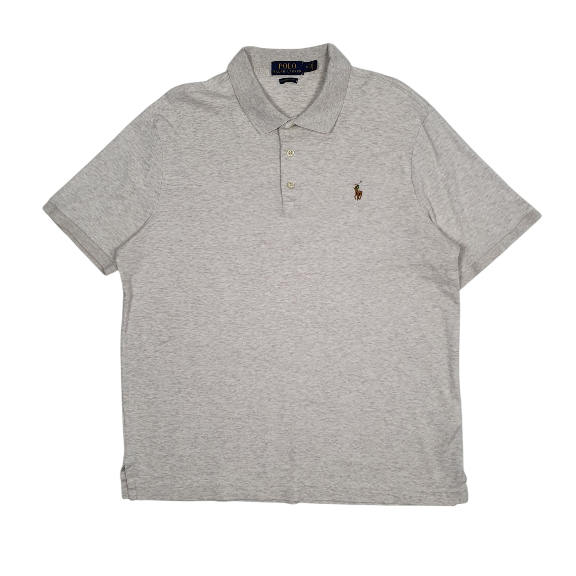 Mens Grey Polo Ralph Lauren Classic Fit Short Sleeve Polo Shirt