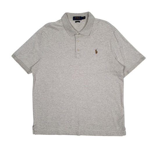 Mens Grey Polo Ralph Lauren Classic Fit Short Sleeve Polo Shirt