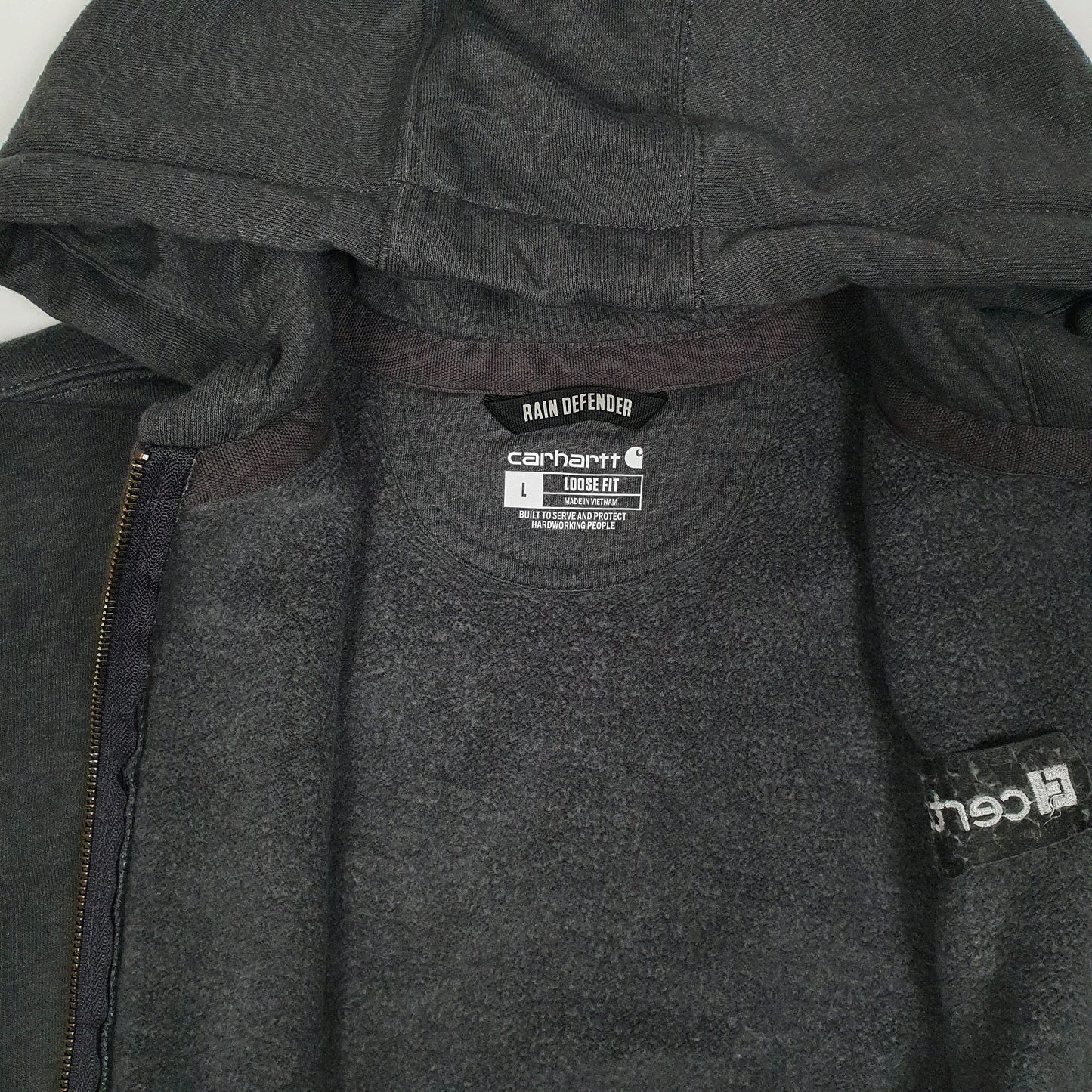 Mens Grey Carhartt Hoodie Full Zip Jumper