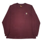 Mens Burgundy Carhartt K126 PRT Long Sleeve T Shirt