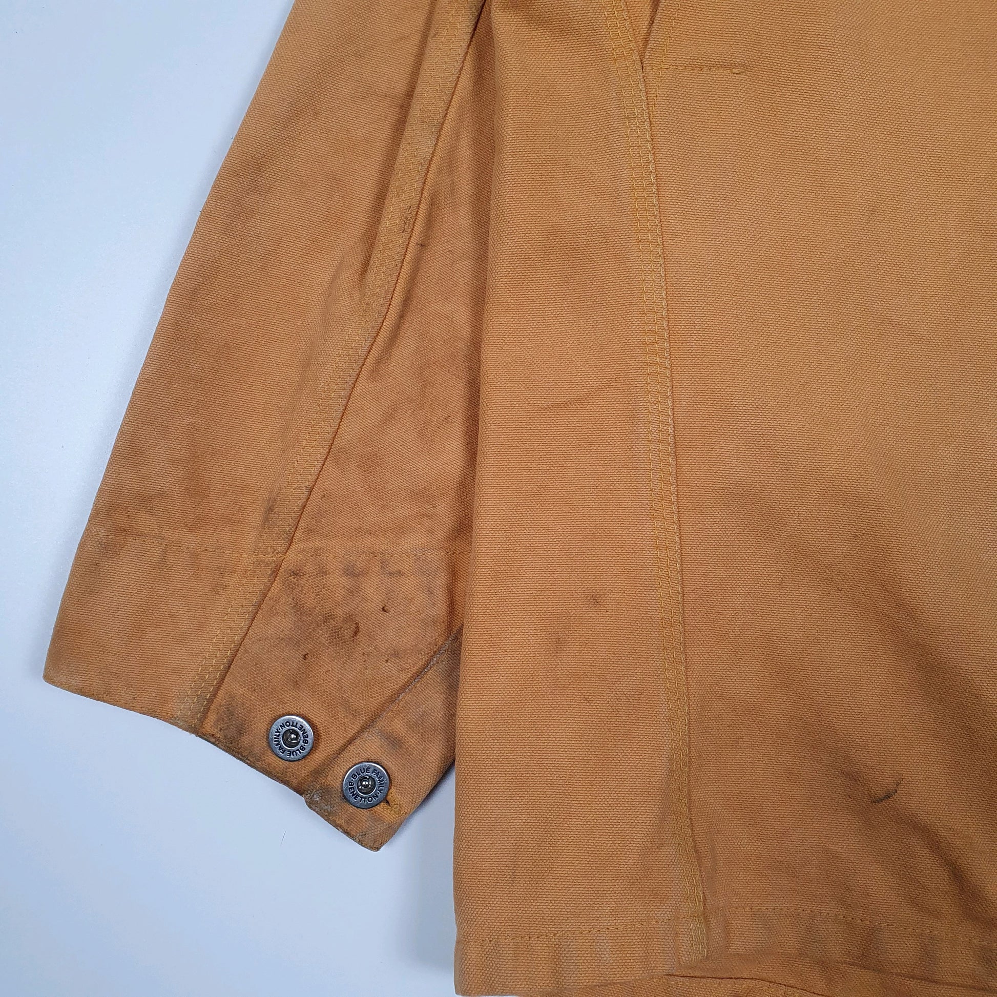Mens Tan Benetton Vintage 1970s Chore Made in Italy  Coat
