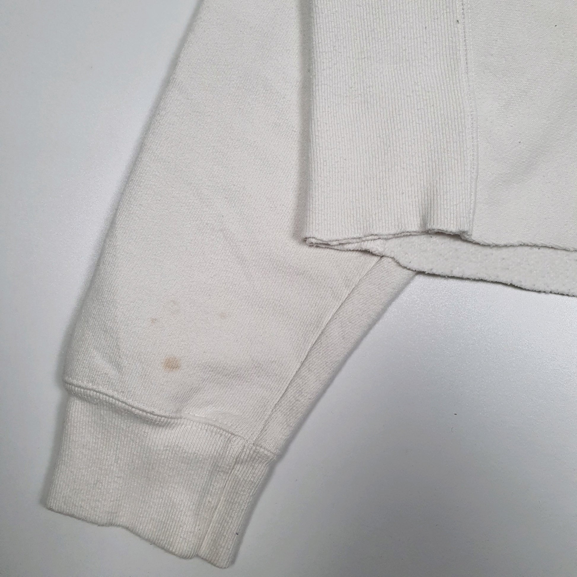 Womens White Champion Crop Top Crewneck Jumper