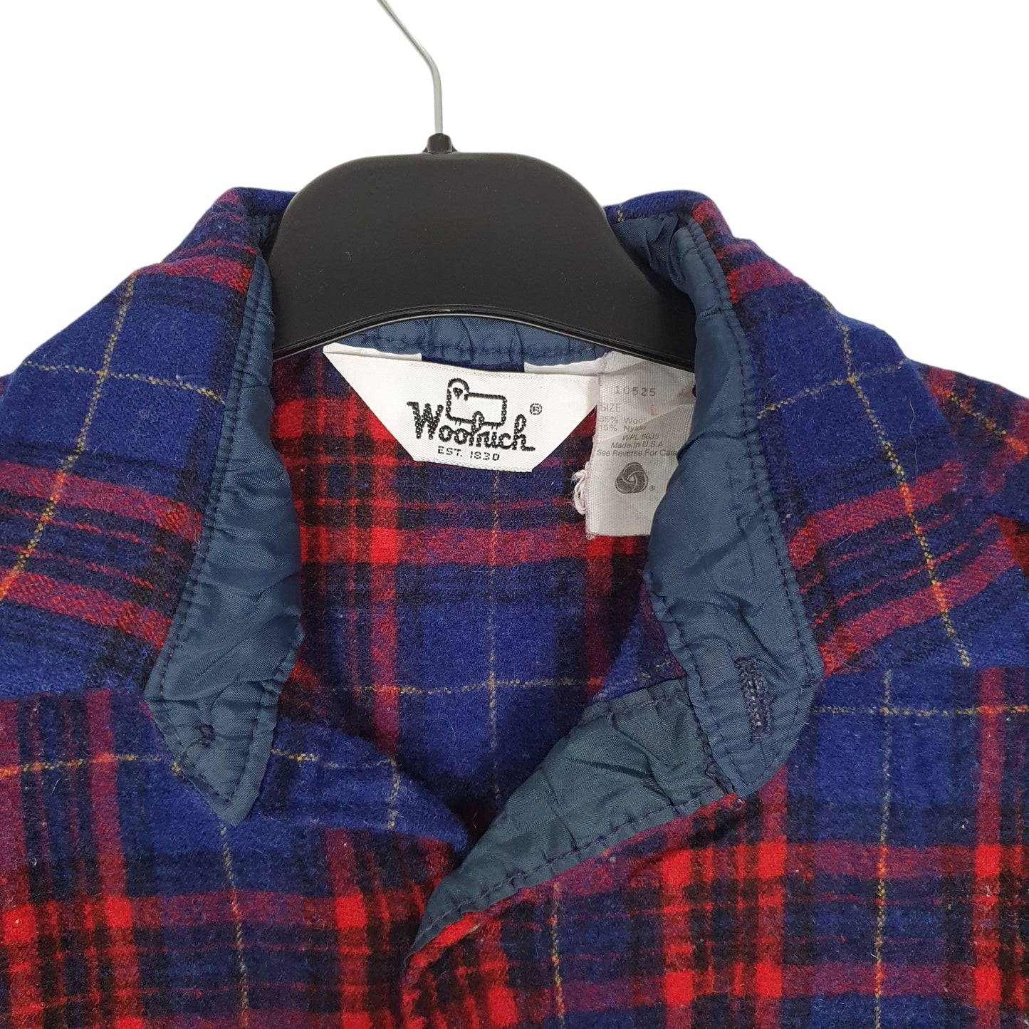 Mens Blue Woolrich Thick Flannel Plaid Vintage 90s  Shirt
