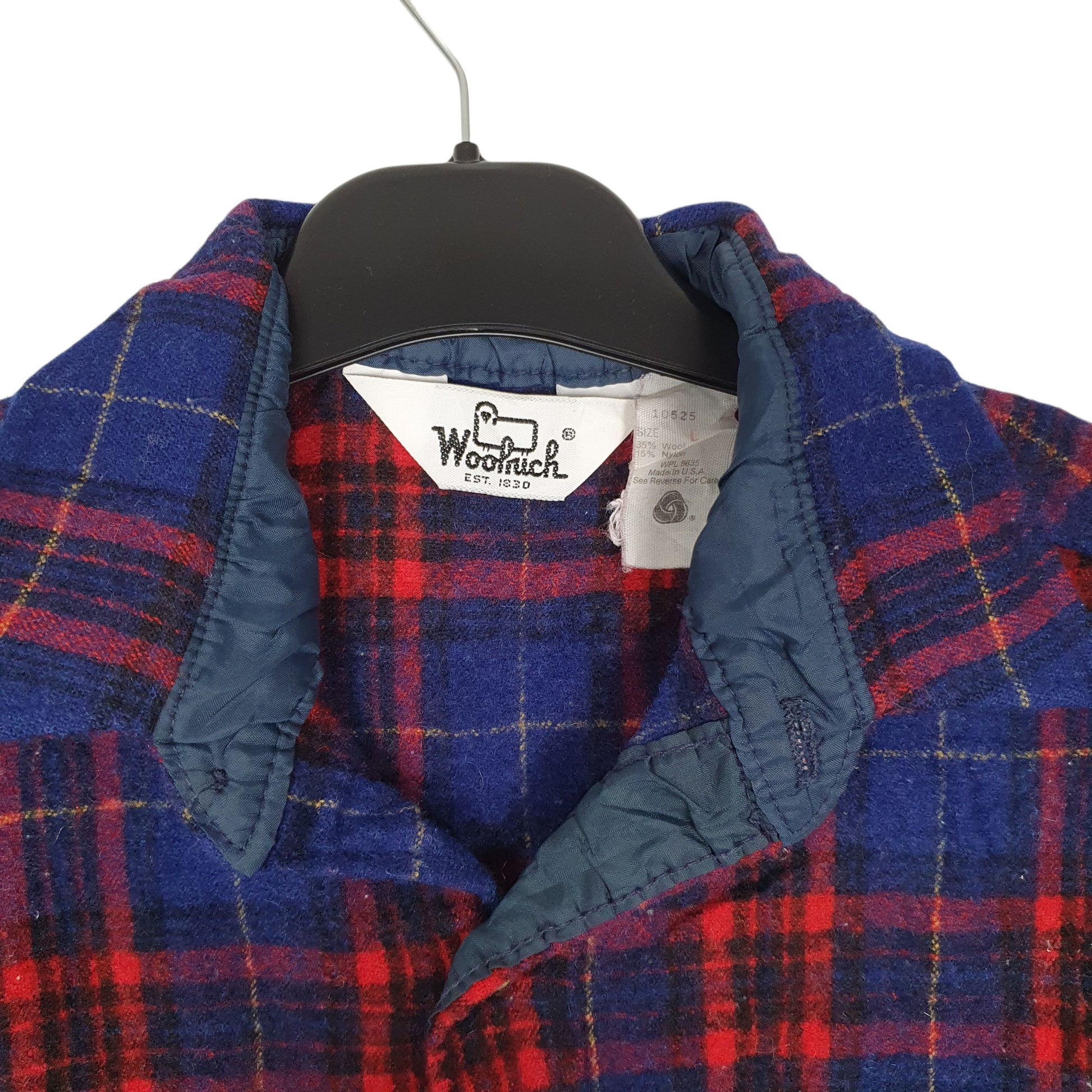 Mens Blue Woolrich Thick Flannel Plaid Vintage 90s  Shirt
