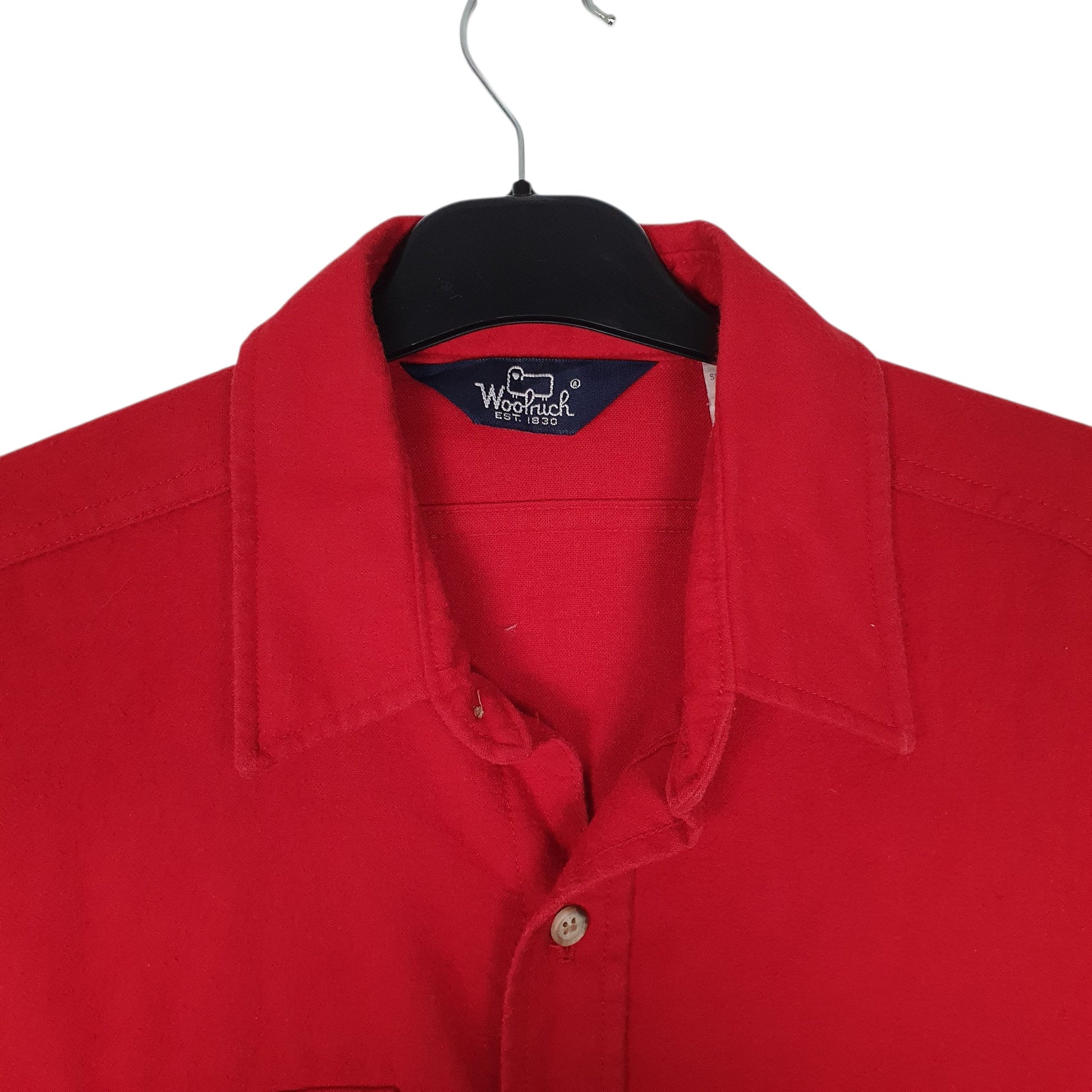 Mens Red Woolrich Vintage 1980s Thick Chamois  Shirt