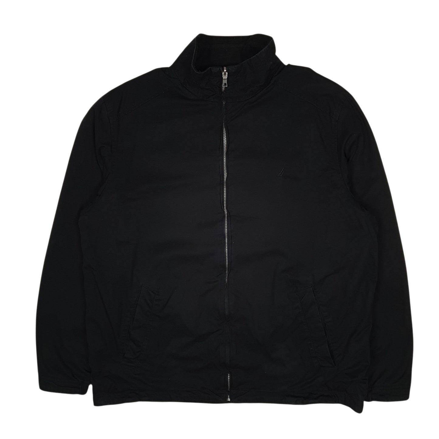 Mens Black Nautica Reversible Fleece  Coat