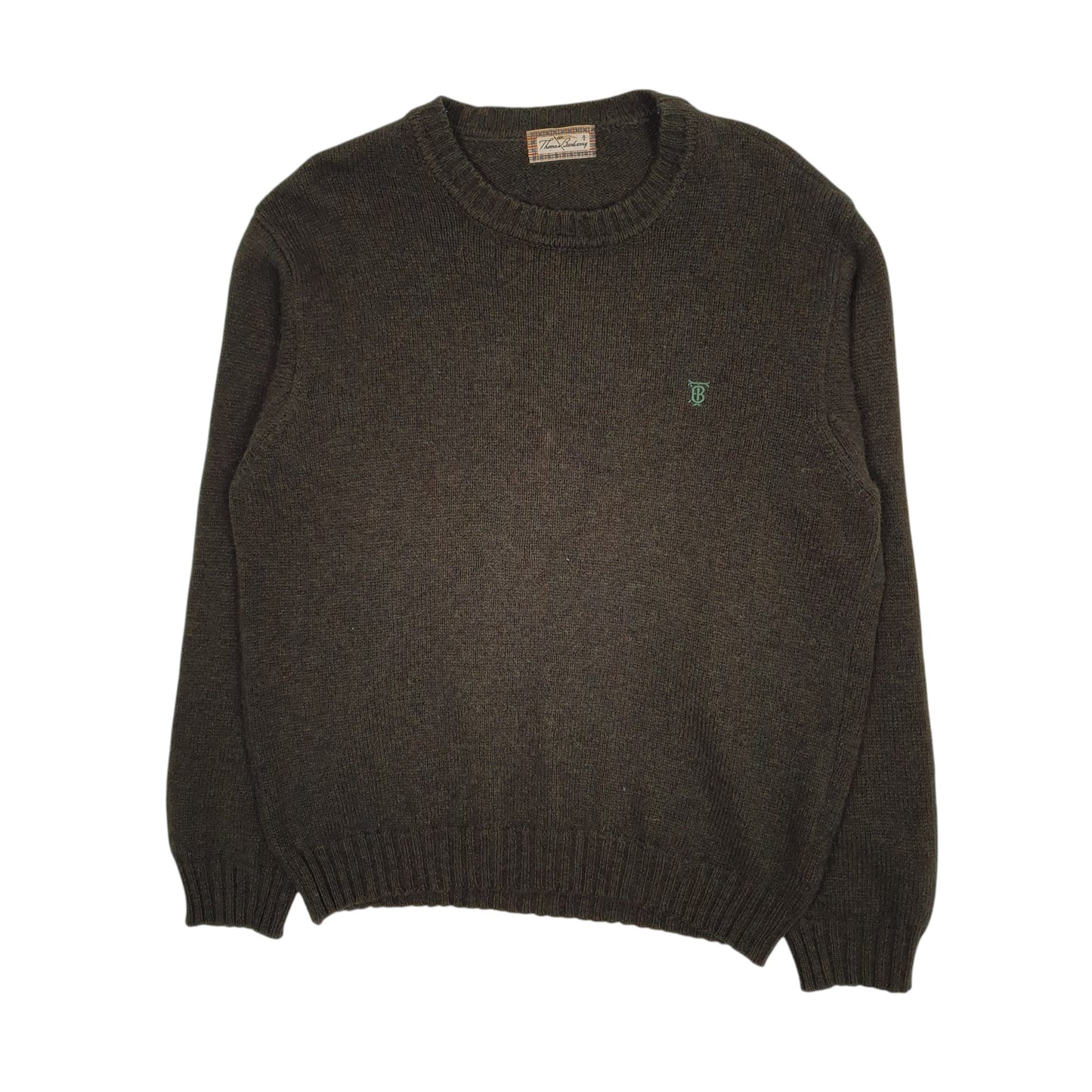 Mens Green Burberry  Crewneck Jumper
