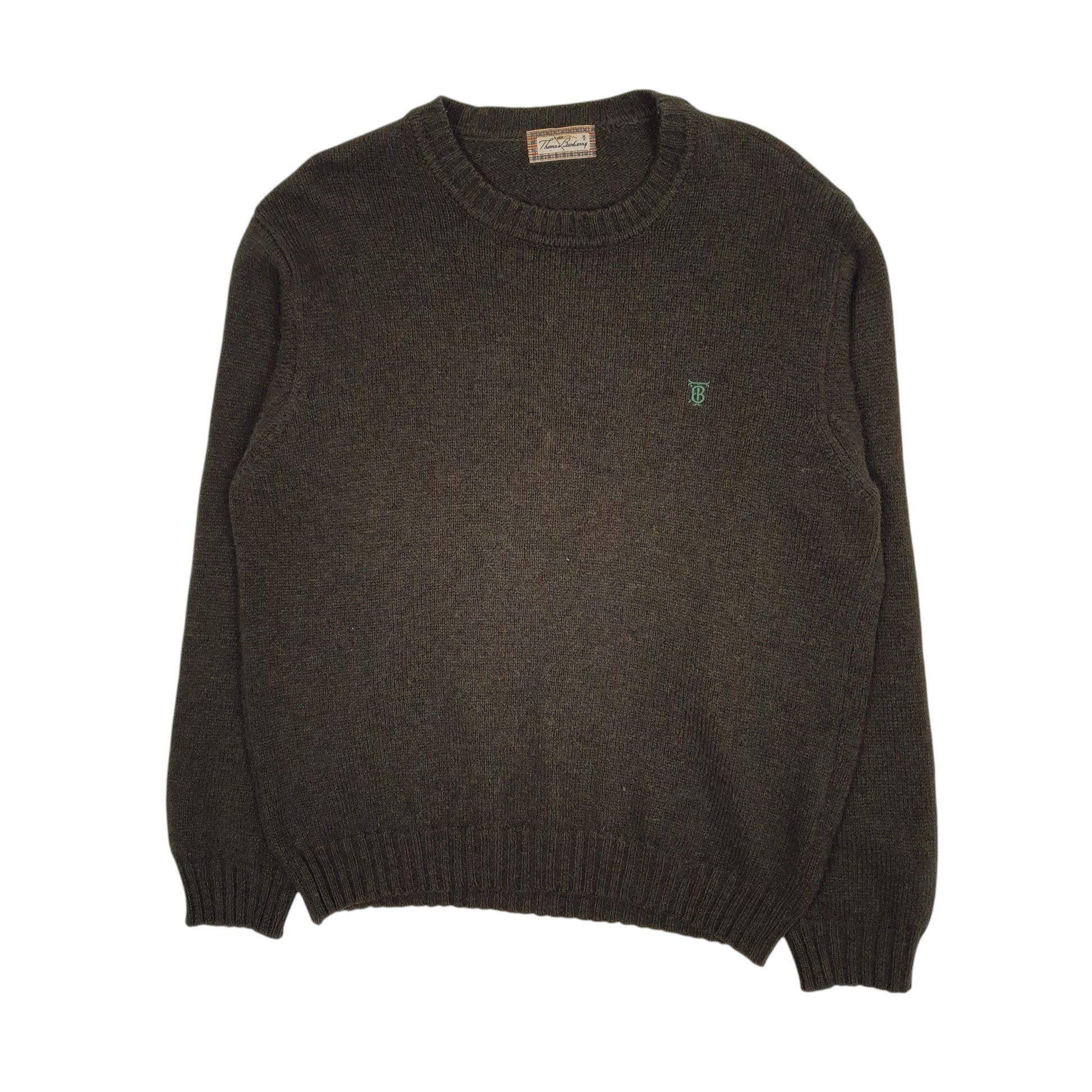 Mens Green Burberry  Crewneck Jumper