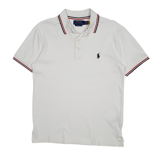 Mens White Polo Ralph Lauren Custom Slim Fit Short Sleeve Polo Shirt