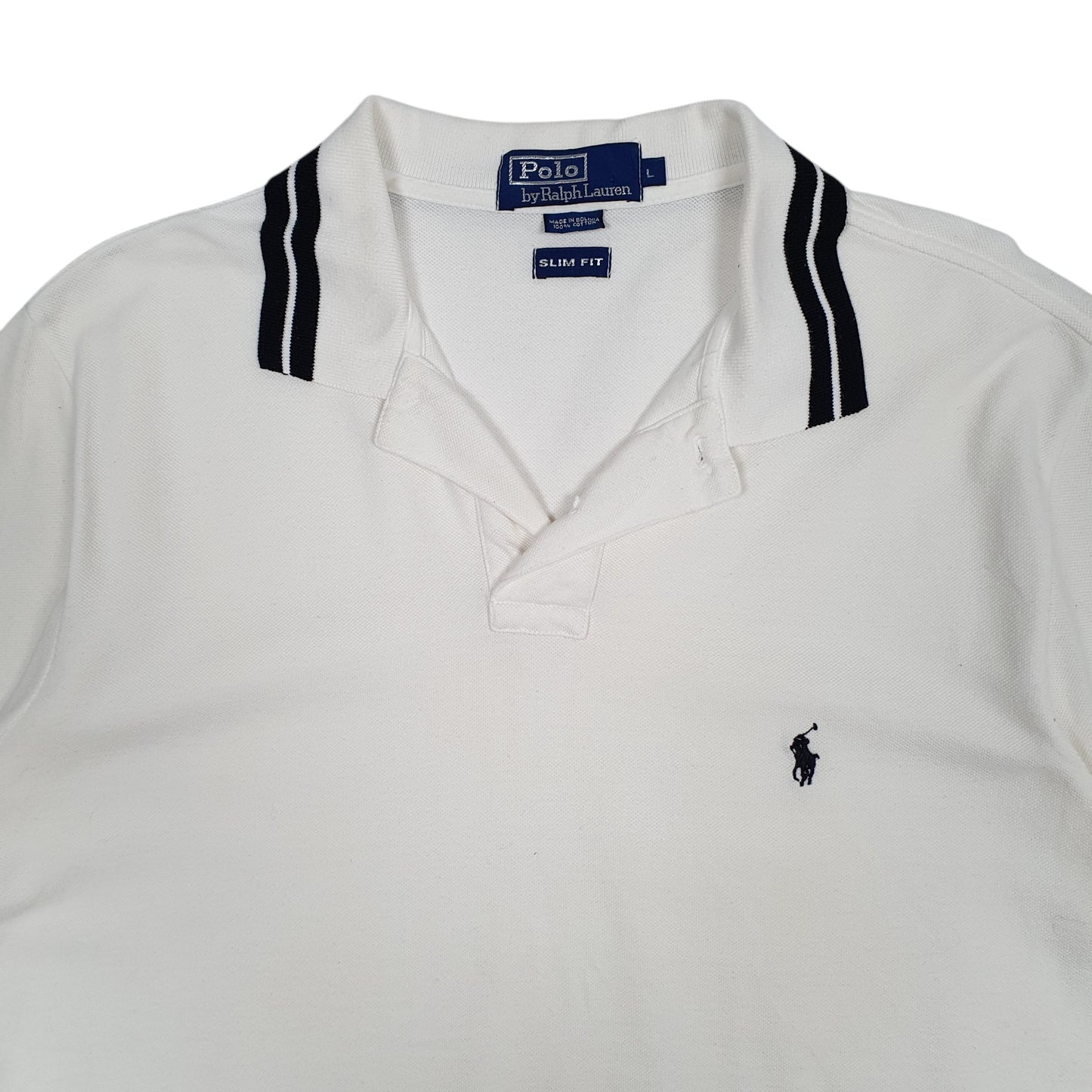 Mens White Polo Ralph Lauren Slim Fit  Polo Shirt