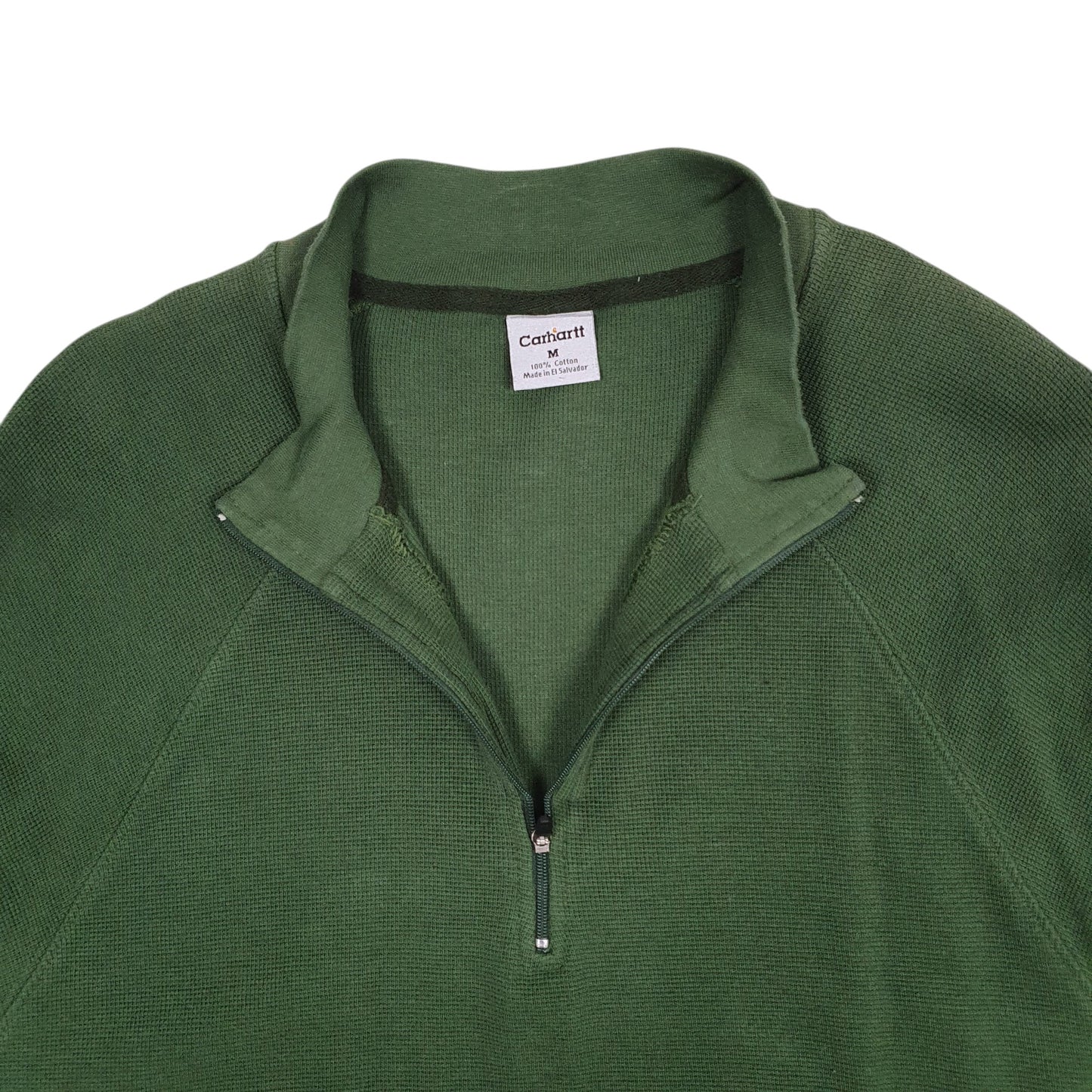 Mens Green Carhartt  Quarter Zip Jumper