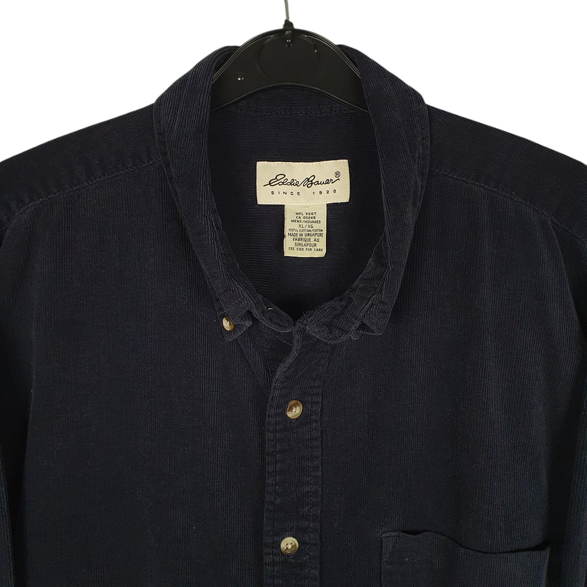 Mens Navy Eddie Bauer Corduroy Vintage 90s  Shirt