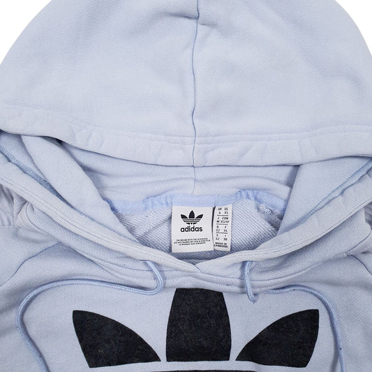 Womens Blue Adidas Spellout Hoodie Jumper