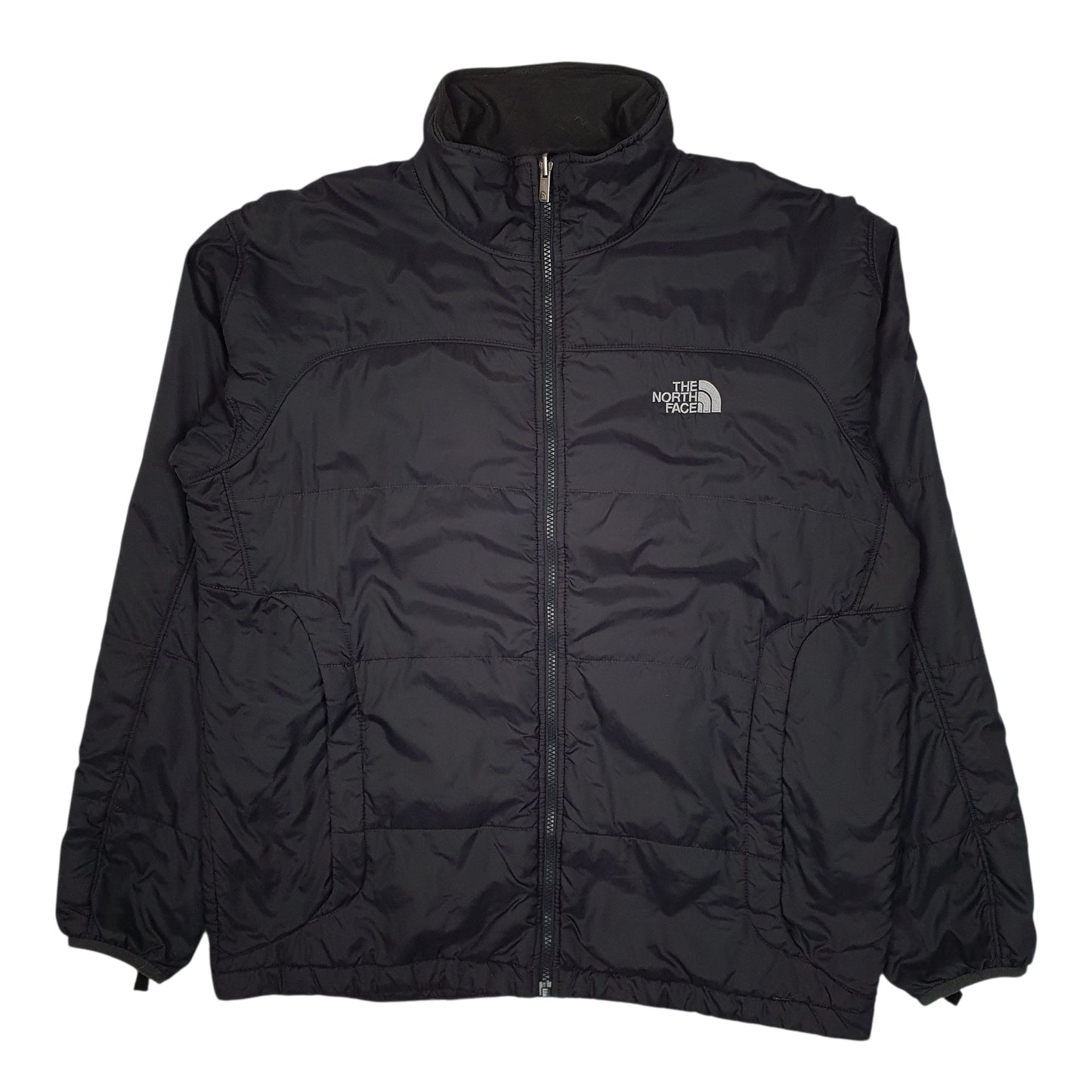Mens Grey The North Face Padded Hoodie Coat