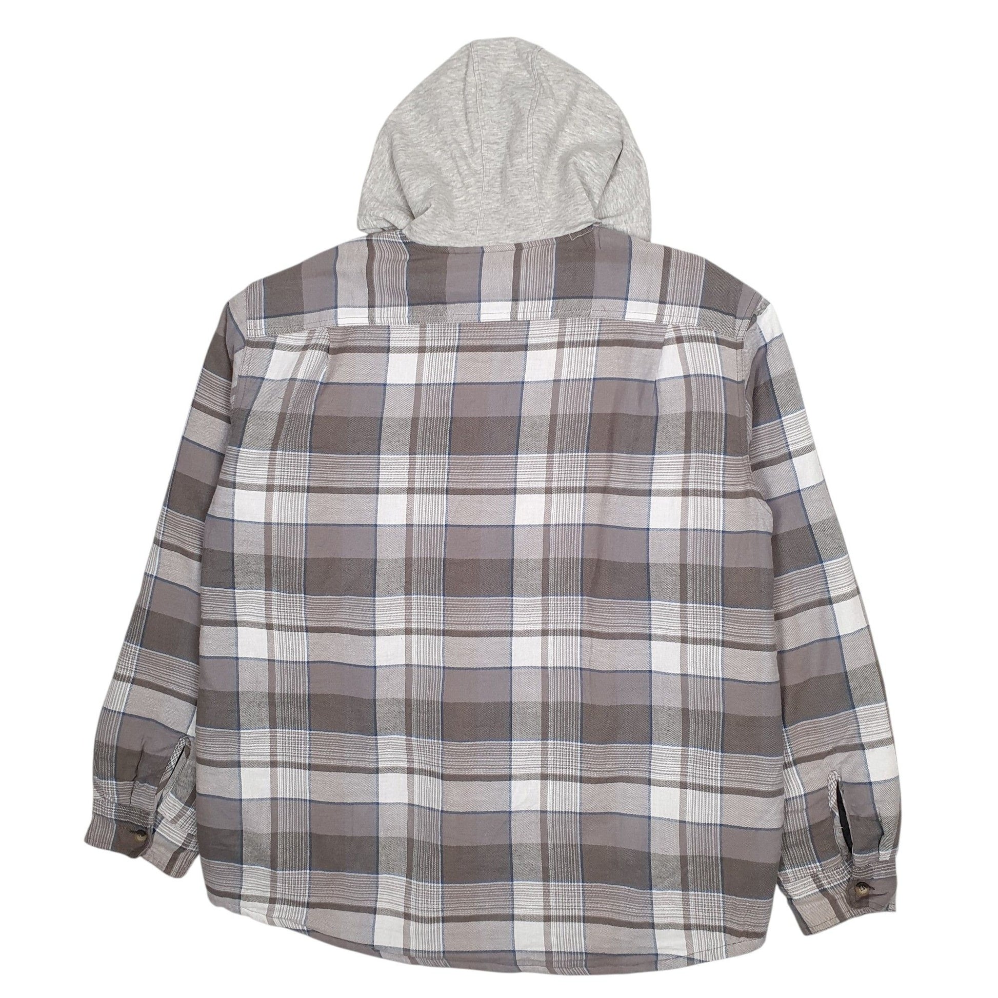 Mens Grey Wrangler Plaid Overshirt  Coat