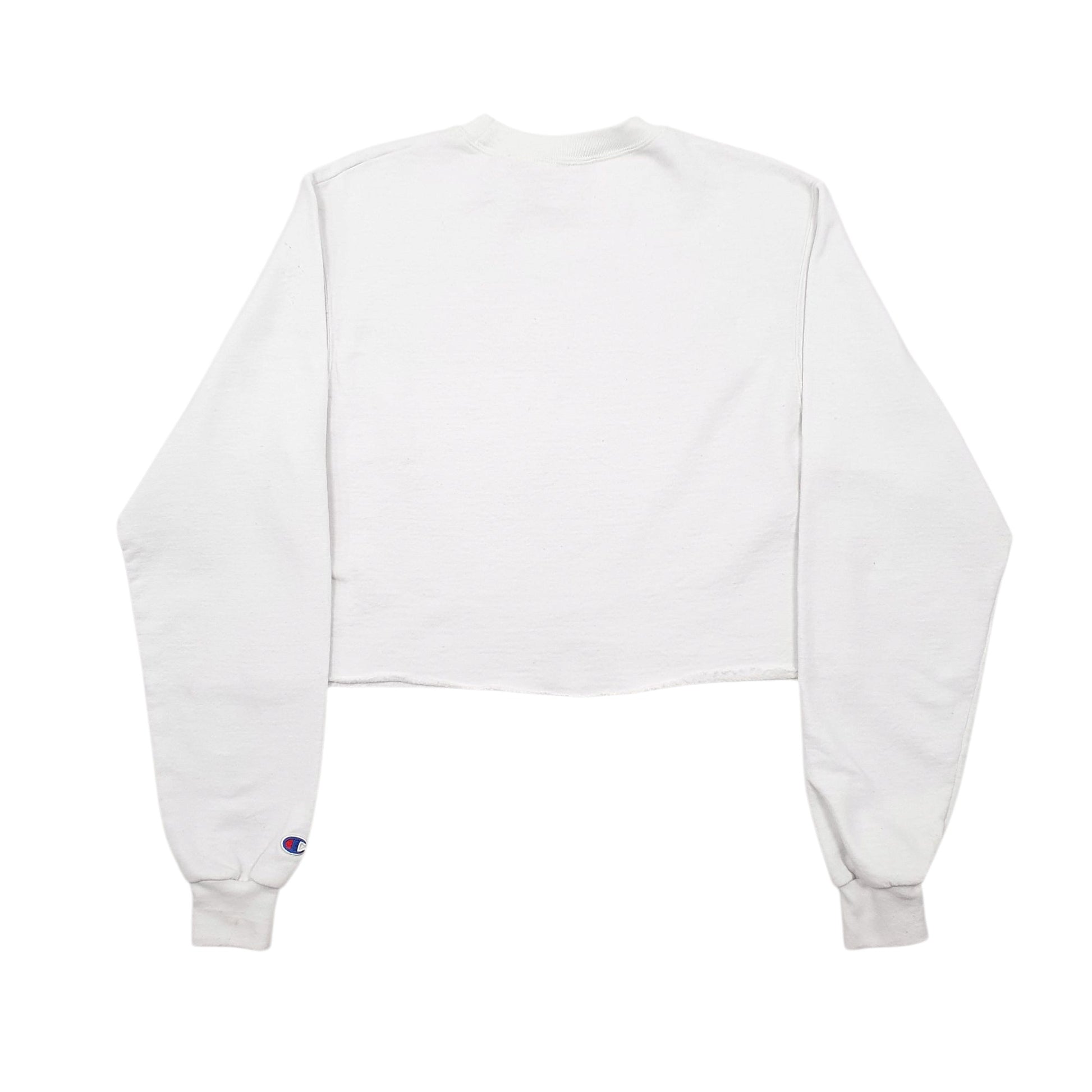 Womens White Champion Croptop Georgetown Crewneck Jumper