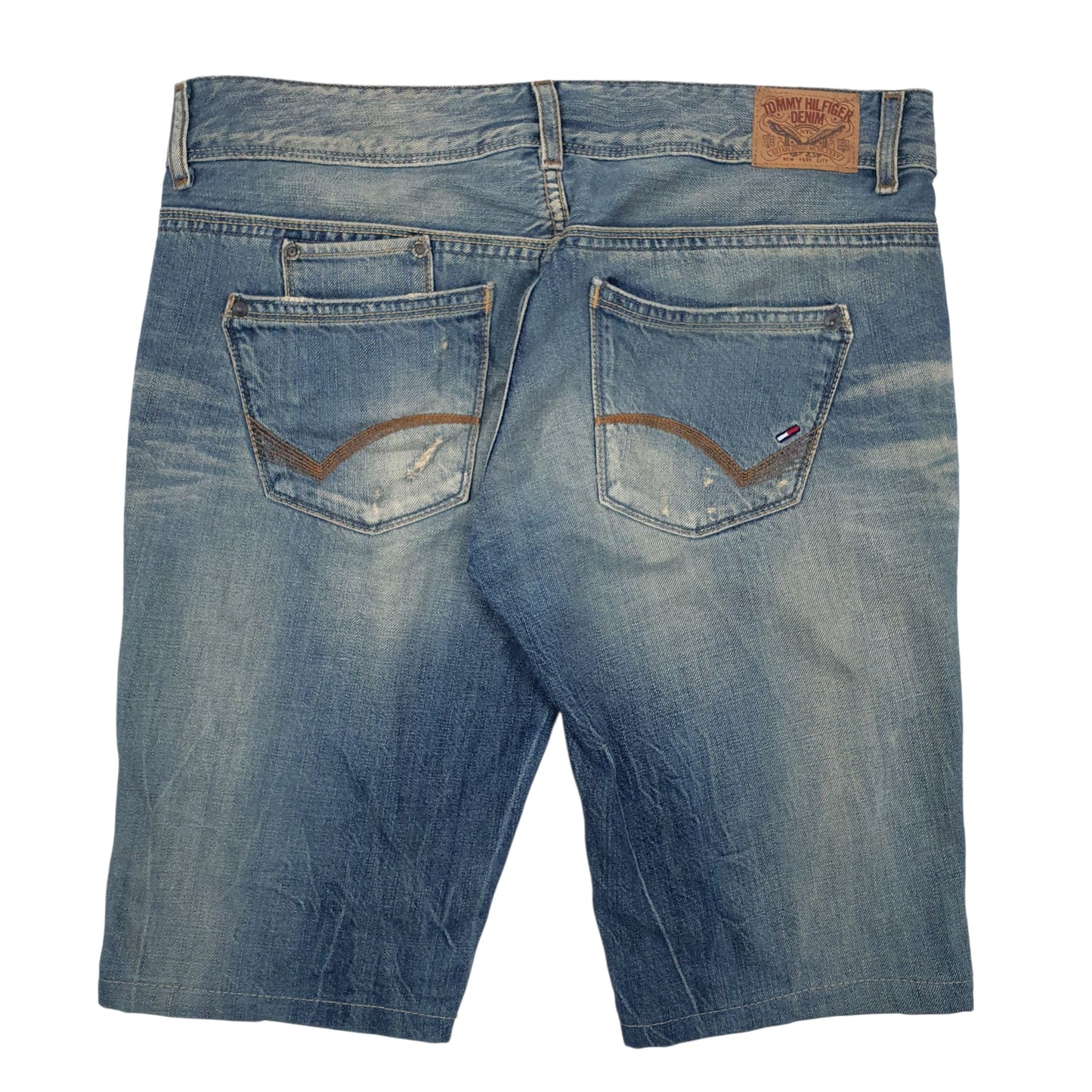Mens Blue Tommy Hilfiger Distressed  Shorts