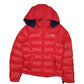 Womens Red The North Face Nuptse Hooded  Coat