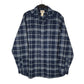 Mens Navy L.L.Bean Chamois Plaid Long Sleeve Shirt