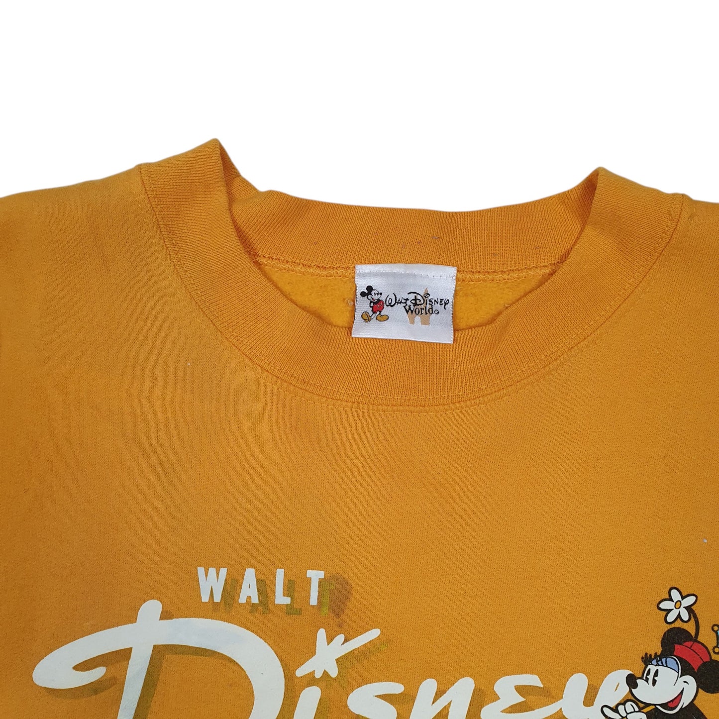 Mens Yellow Disney Mickey Mouse Crewneck Jumper