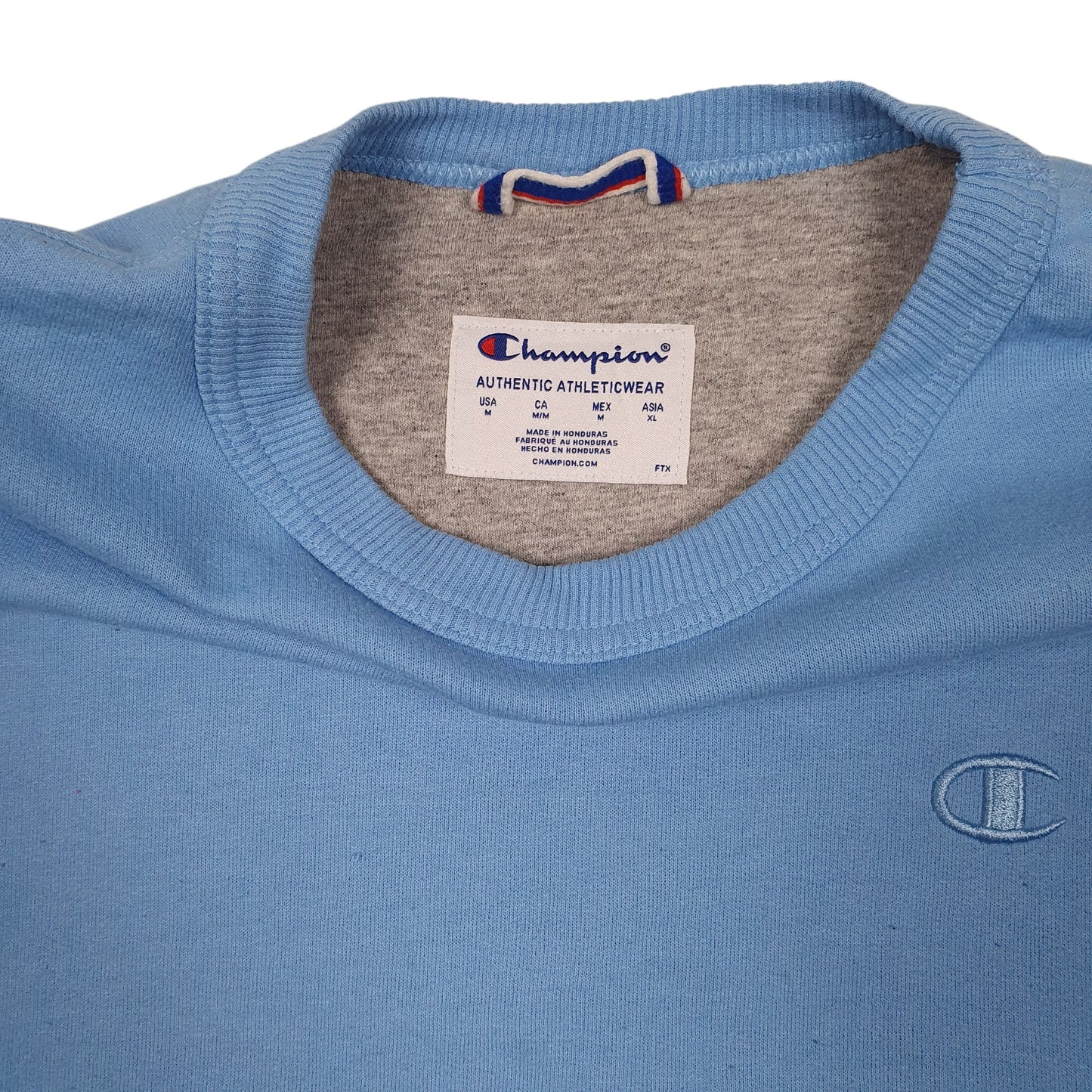 Mens Blue Champion  Crewneck Jumper