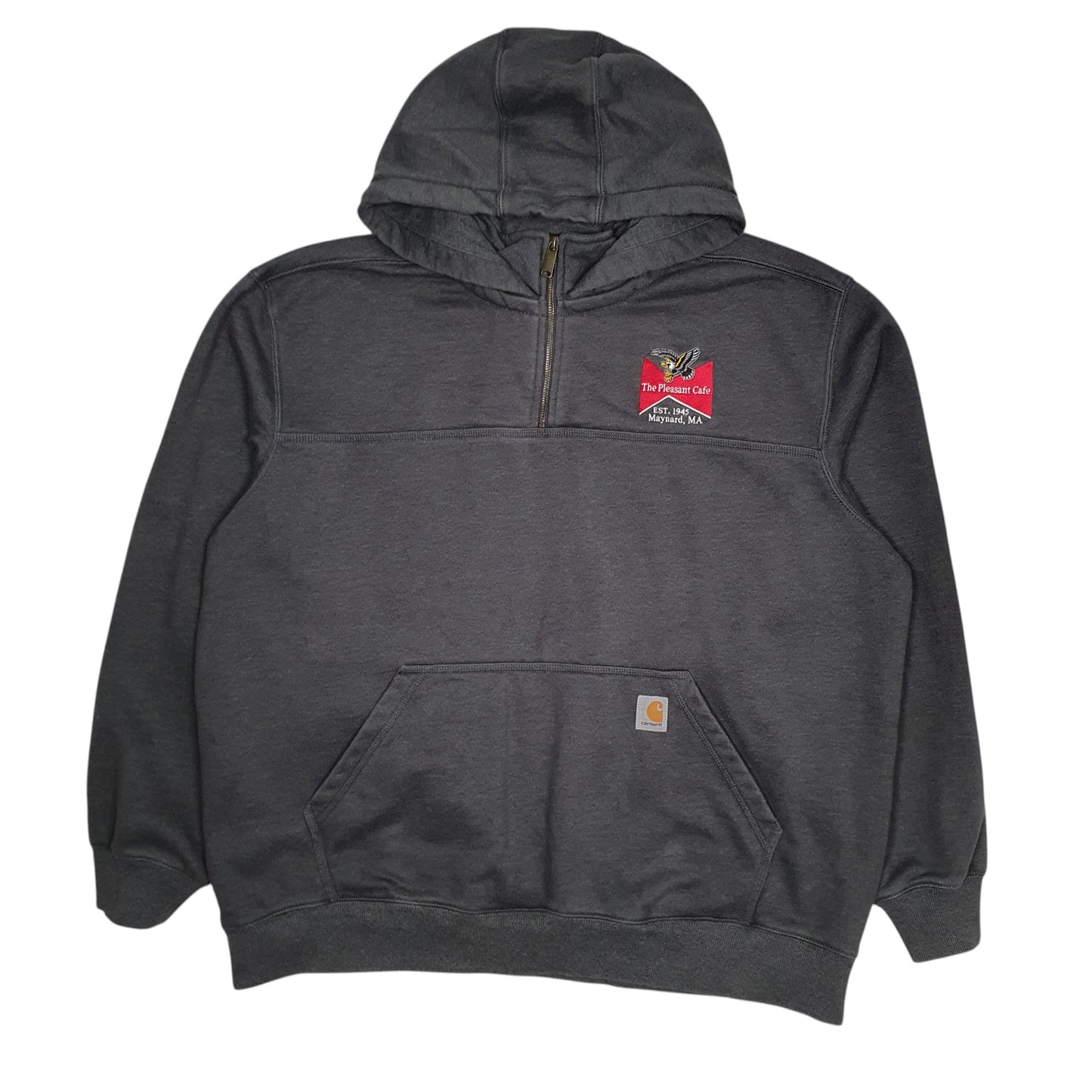 Mens Grey Carhartt Quarter Zip Hoodie Jumper