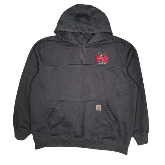 Mens Grey Carhartt Quarter Zip Hoodie Jumper