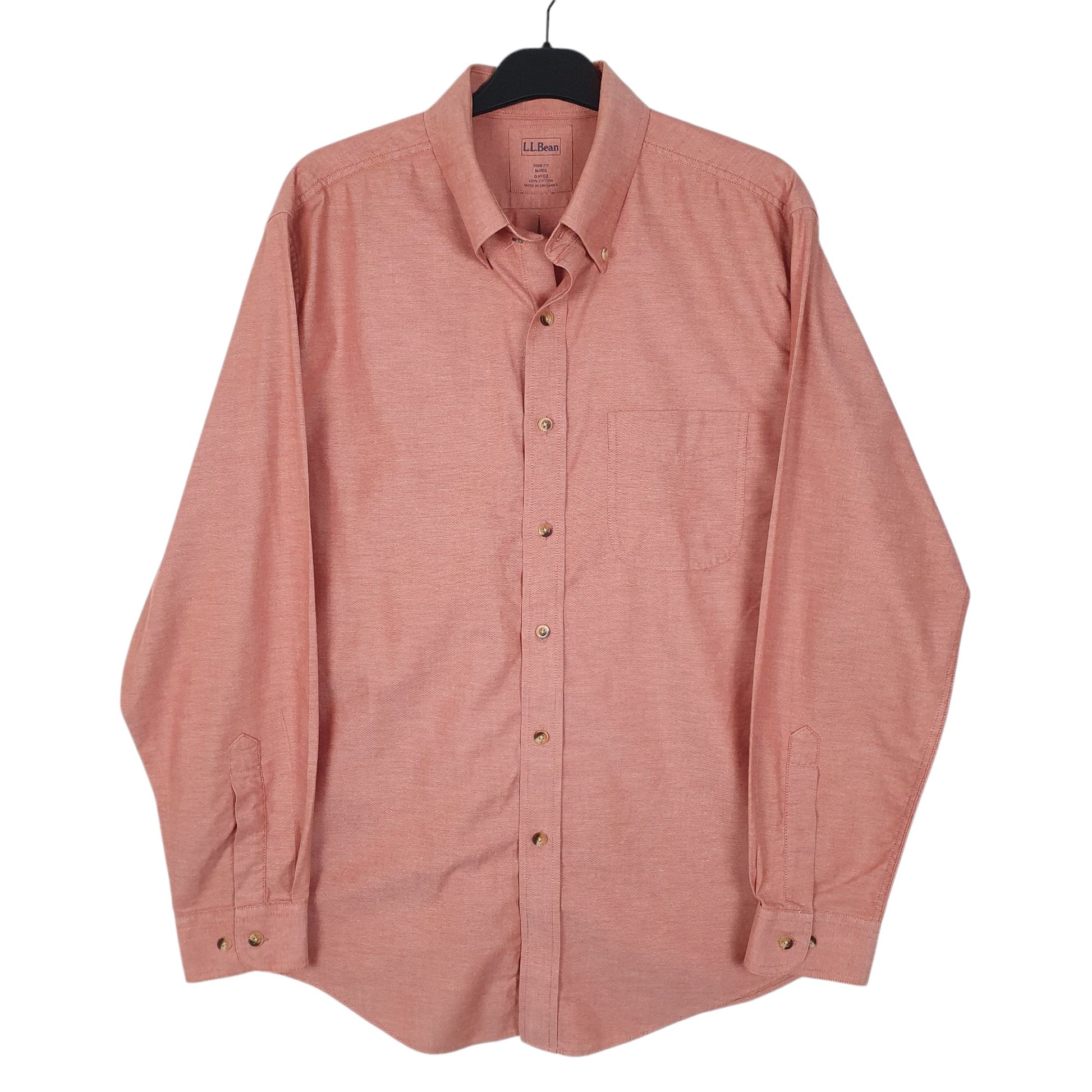 Mens Orange L.L.Bean  Long Sleeve Shirt