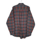 Mens Grey L.L.Bean Thick Flannel Plaid  Shirt