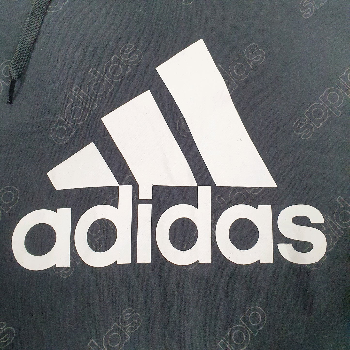 Mens Black Adidas Spellout Hoodie Jumper