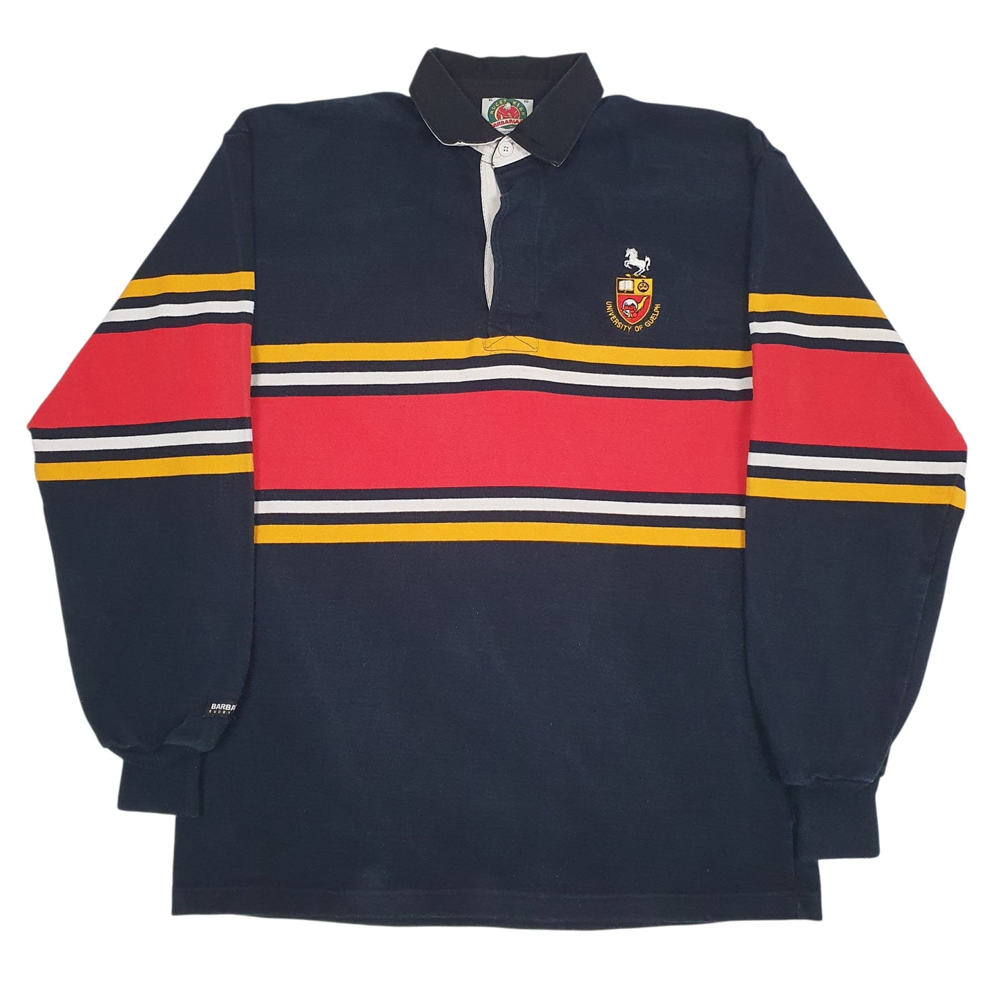 Mens Black Barbarian  Long Sleeve Polo Shirt