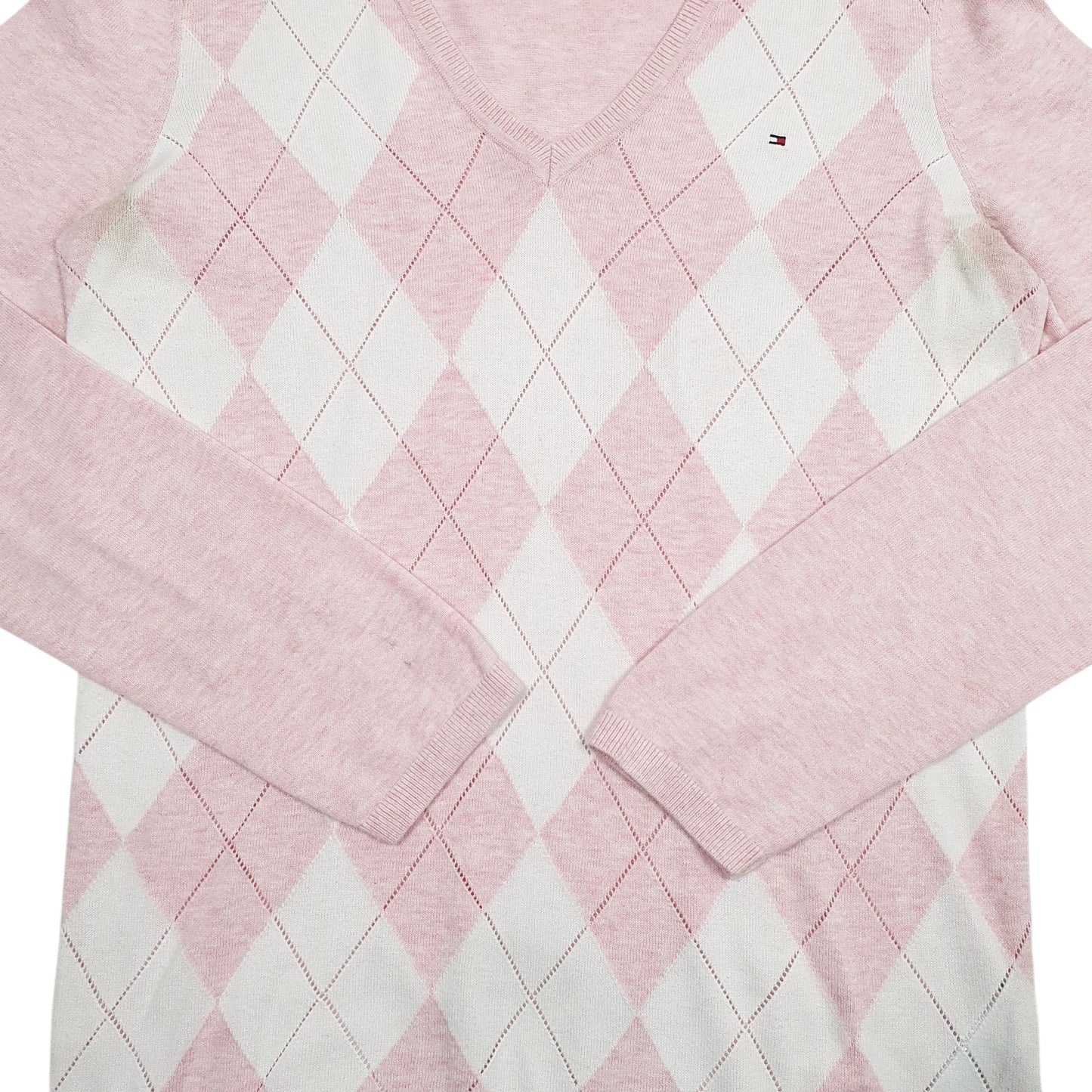 Womens Pink Tommy Hilfiger  V Neck Jumper