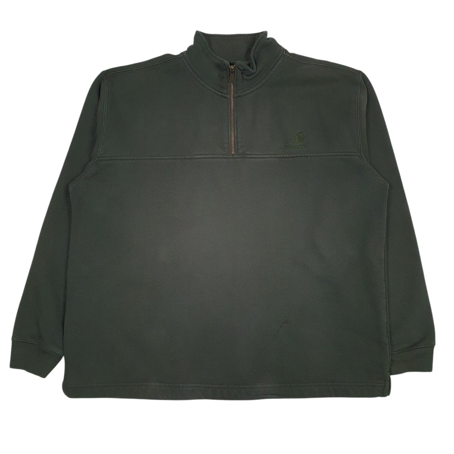 Mens Green Carhartt  Quarter Zip Jumper