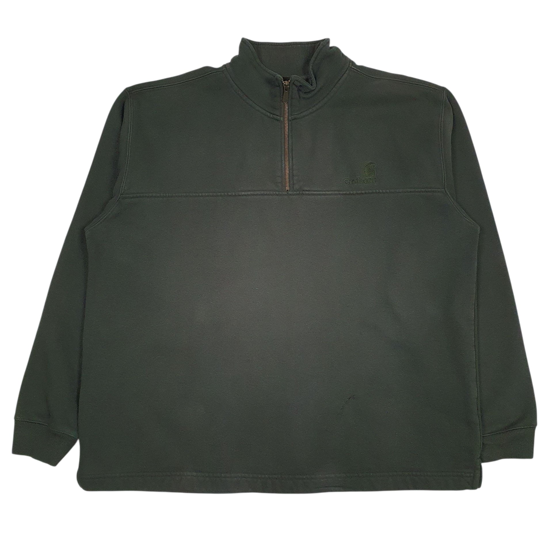 Mens Green Carhartt  Quarter Zip Jumper