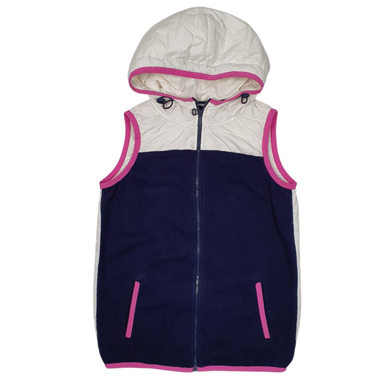 Womens Navy Tommy Hilfiger Hoodie Puffer Padded Crewneck Coat