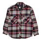 Mens Grey Dickies Workwear Plaid Crewneck Coat