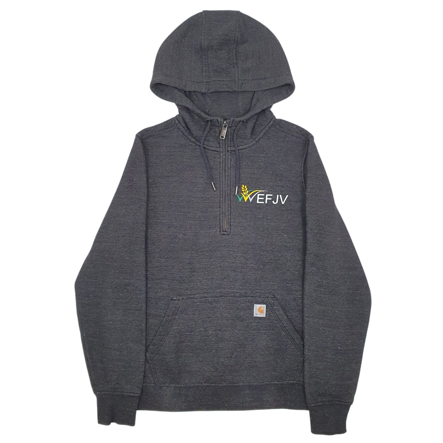 Womens Grey Carhartt Relaxed Fit Quarter Zip Jumper